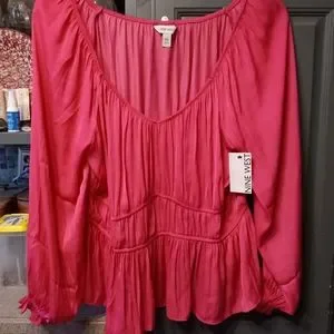 Nine West Tops Womens Peasant Blouse Poshmark